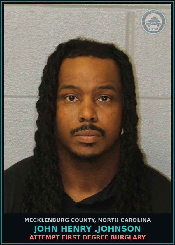 Booking mugshot of JOHN HENRY .JOHNSON in Mecklenburg County