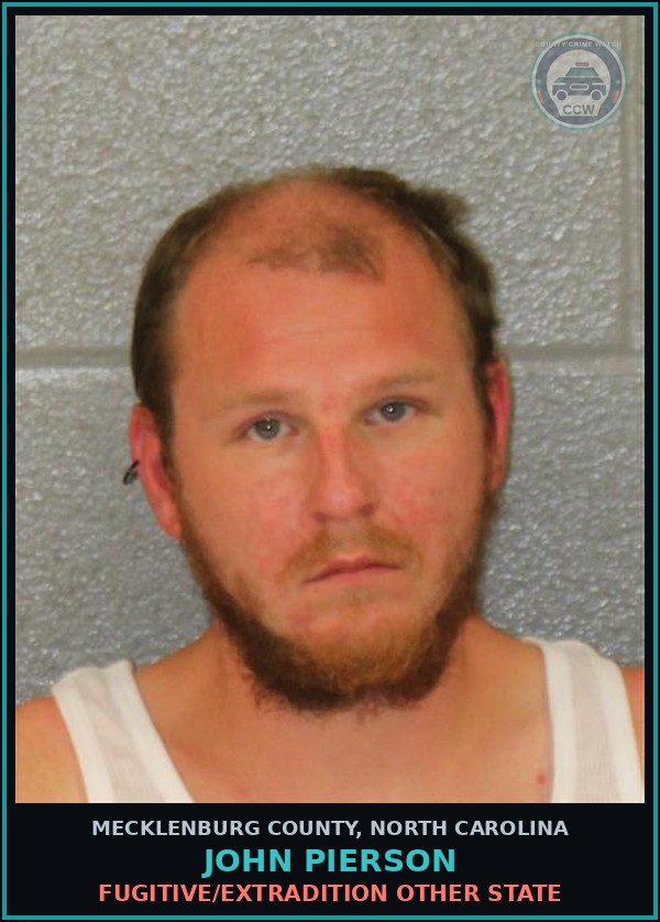 Booking mugshot of JOHN PIERSON in Mecklenburg County