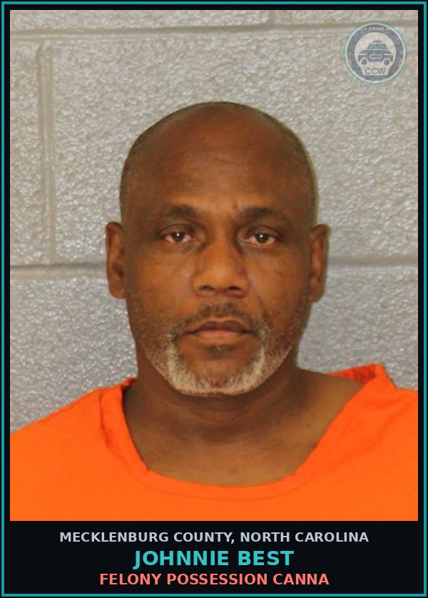 Booking mugshot of JOHNNIE BEST in Mecklenburg County