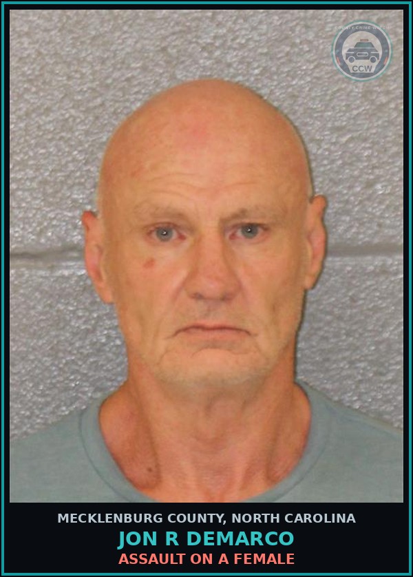 Booking mugshot of JON R DEMARCO in Mecklenburg County