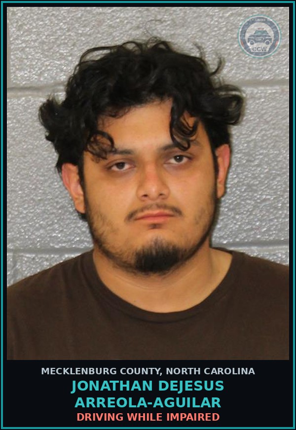 Booking mugshot of JONATHAN DEJESUS ARREOLA-AGUILAR in Mecklenburg County