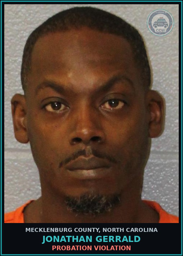 Booking mugshot of JONATHAN GERRALD in Mecklenburg County