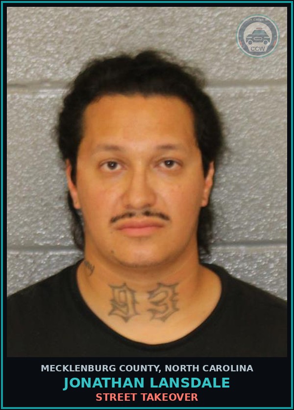 Booking mugshot of JONATHAN LANSDALE in Mecklenburg County