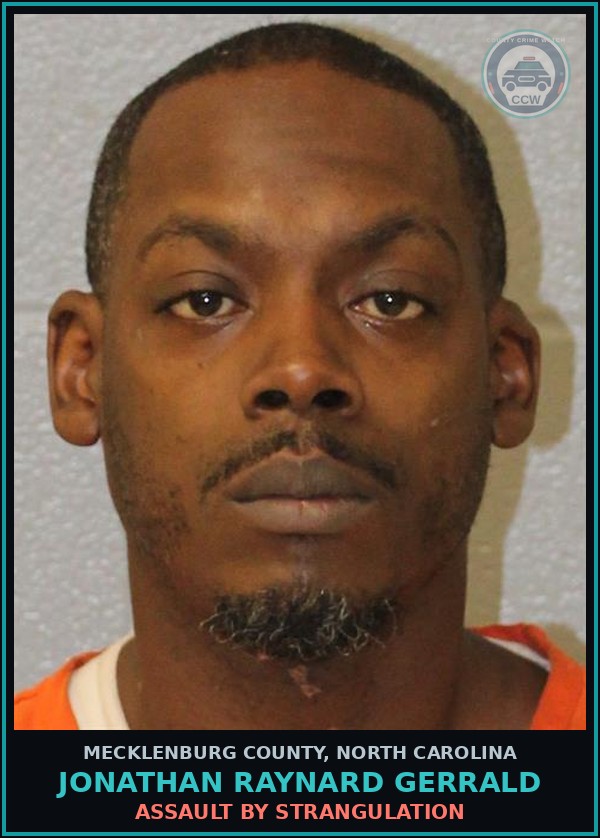 Booking mugshot of JONATHAN RAYNARD GERRALD in Mecklenburg County