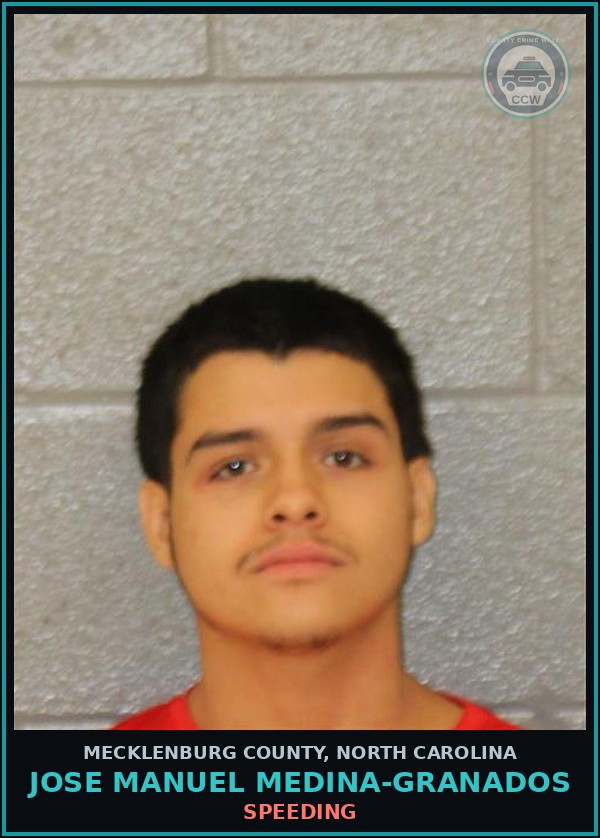 Booking mugshot of JOSE MANUEL MEDINA-GRANADOS in Mecklenburg County
