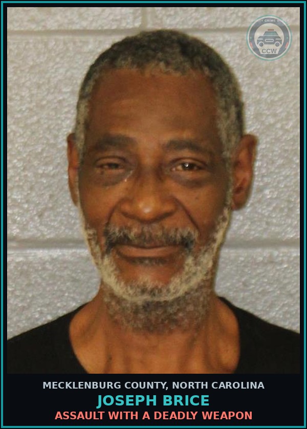 Booking mugshot of JOSEPH BRICE in Mecklenburg County