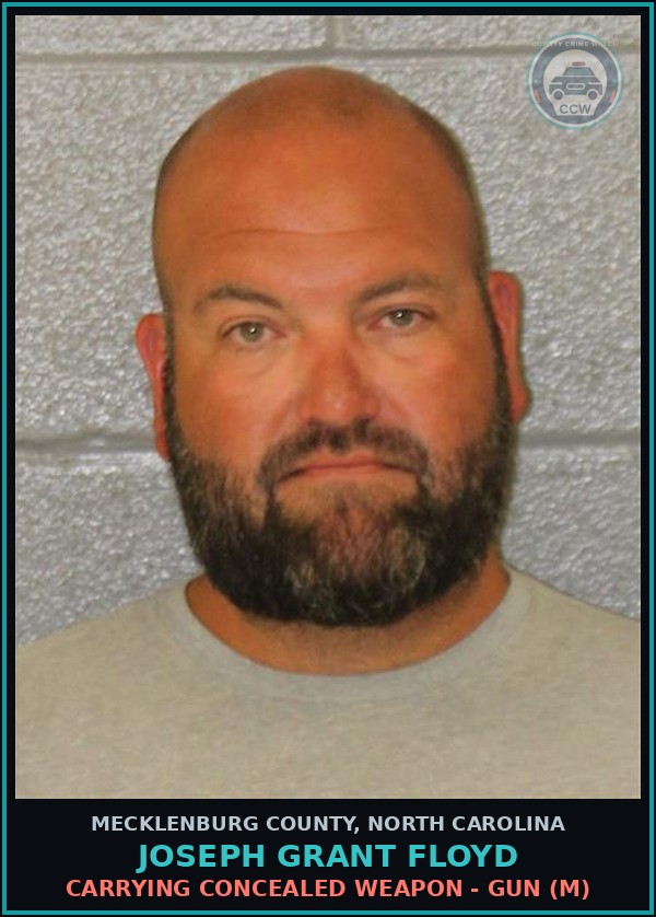 Booking mugshot of JOSEPH GRANT FLOYD in Mecklenburg County