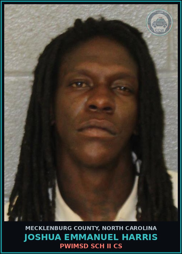 Booking mugshot of JOSHUA EMMANUEL HARRIS in Mecklenburg County