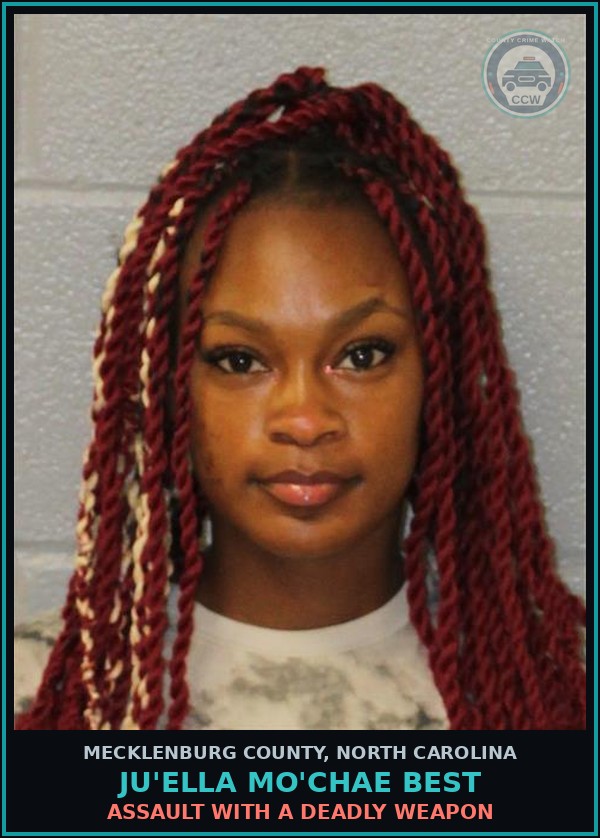 Booking mugshot of JU'ELLA MO'CHAE BEST in Mecklenburg County