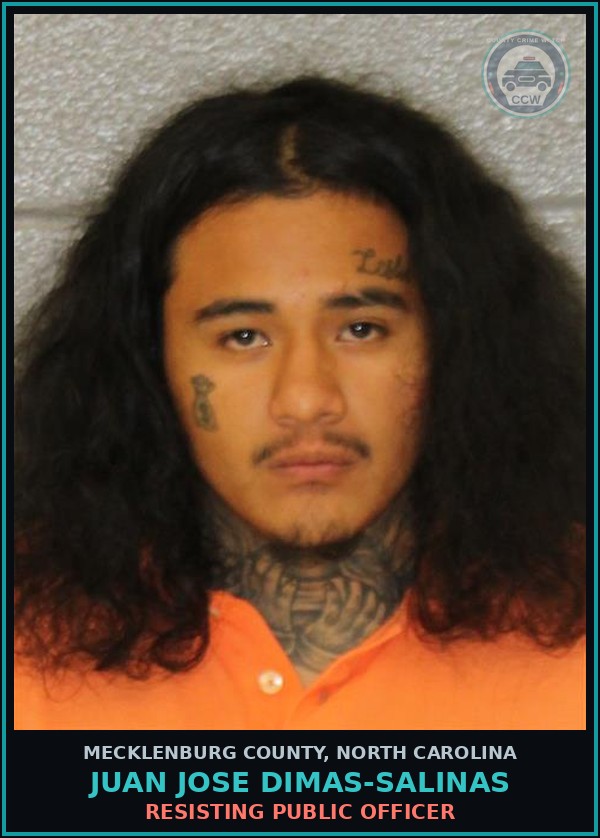 Booking mugshot of JUAN JOSE DIMAS-SALINAS in Mecklenburg County