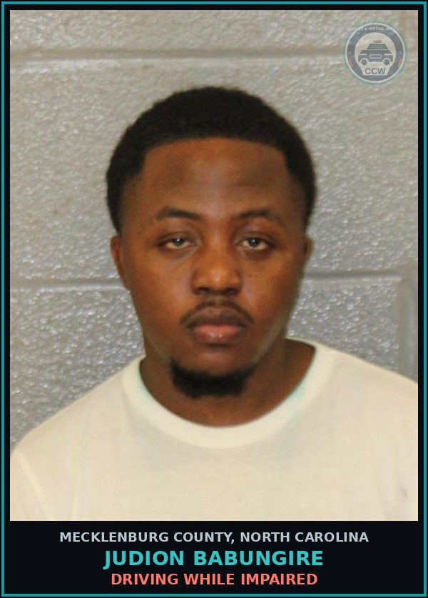 Booking mugshot of JUDION BABUNGIRE in Mecklenburg County
