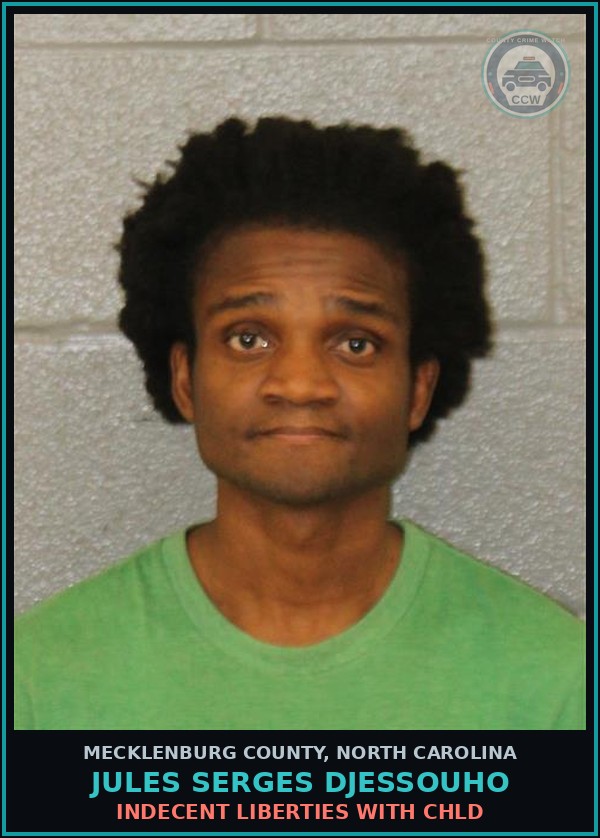Booking mugshot of JULES SERGES DJESSOUHO in Mecklenburg County