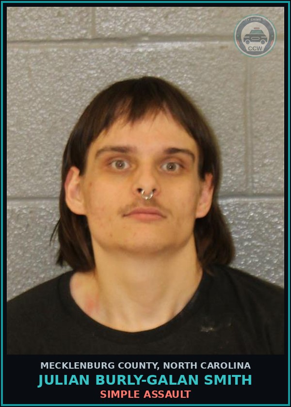 Booking mugshot of JULIAN BURLY-GALAN SMITH in Mecklenburg County