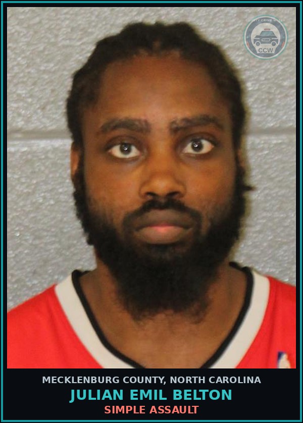 Booking mugshot of JULIAN EMIL BELTON in Mecklenburg County