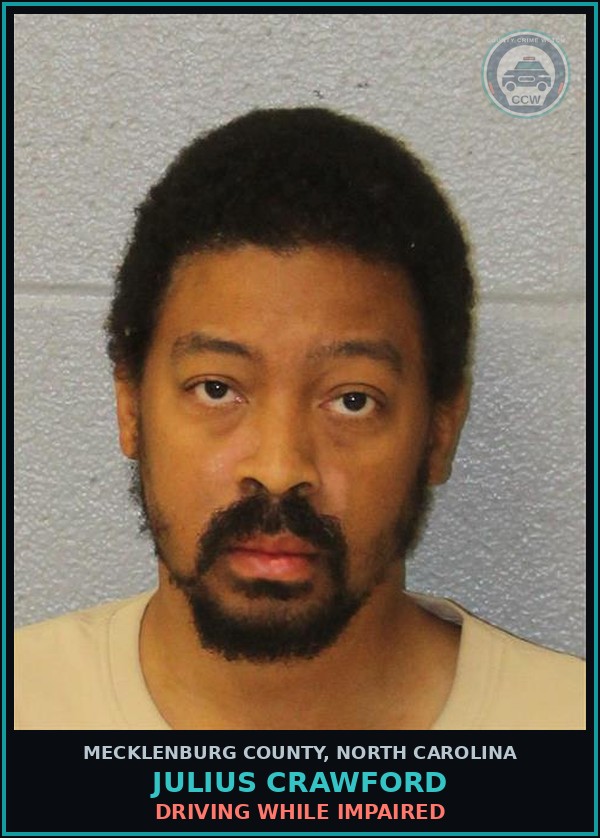 Booking mugshot of JULIUS CRAWFORD in Mecklenburg County