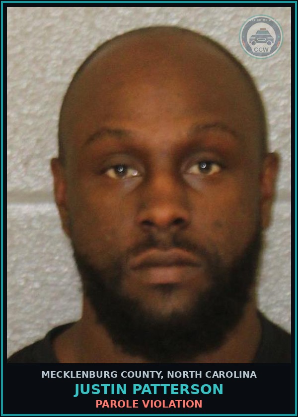 Booking mugshot of JUSTIN PATTERSON in Mecklenburg County