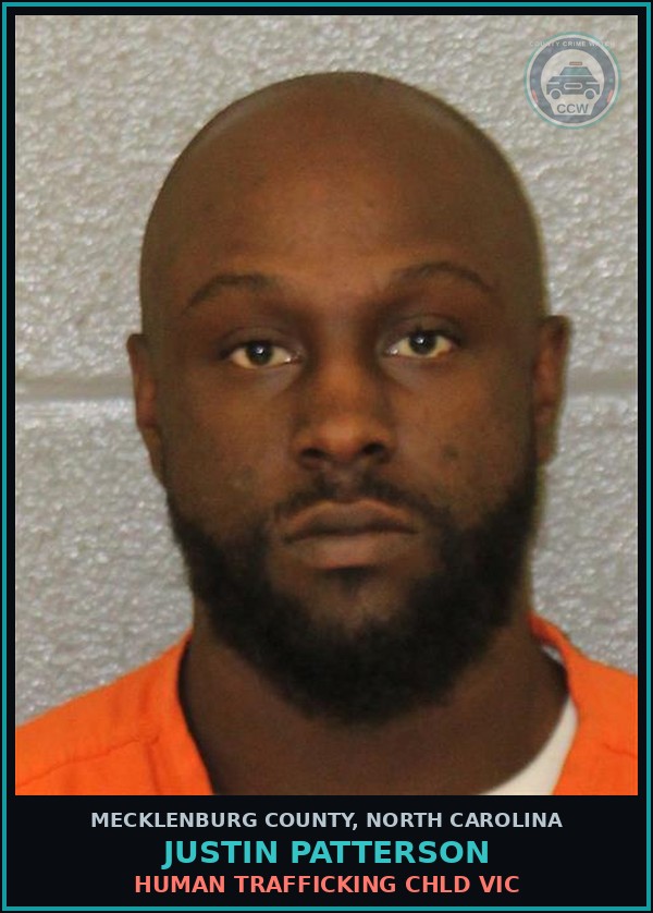 Booking mugshot of JUSTIN PATTERSON in Mecklenburg County
