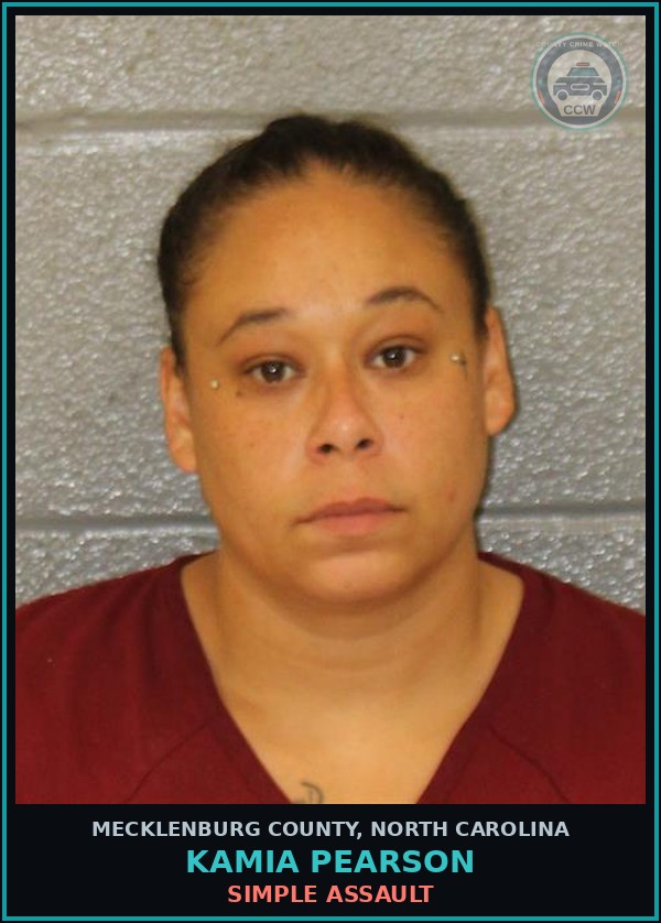 Booking mugshot of KAMIA PEARSON in Mecklenburg County