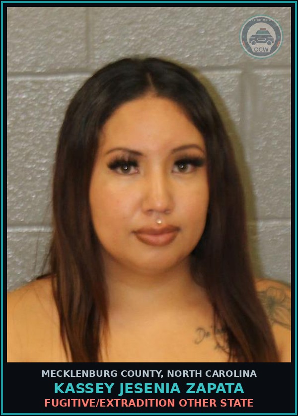 Booking mugshot of KASSEY JESENIA ZAPATA in Mecklenburg County