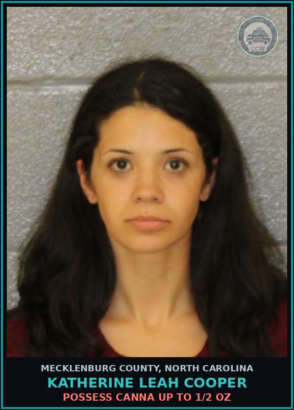 Booking mugshot of KATHERINE LEAH COOPER in Mecklenburg County