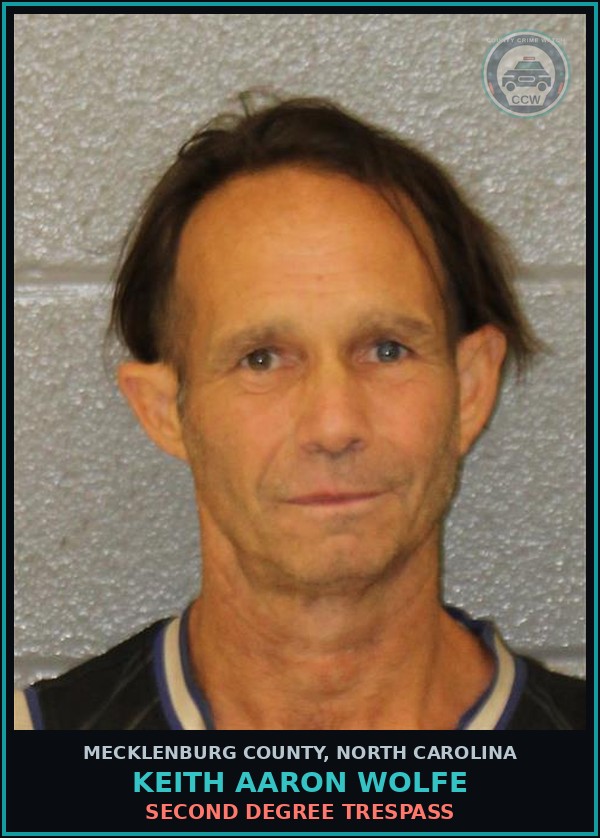 Booking mugshot of KEITH AARON WOLFE in Mecklenburg County