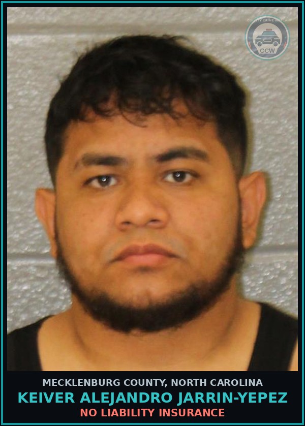 Booking mugshot of KEIVER ALEJANDRO JARRIN-YEPEZ in Mecklenburg County