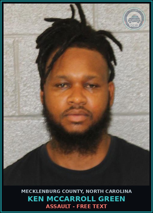 Booking mugshot of KEN MCCARROLL GREEN in Mecklenburg County