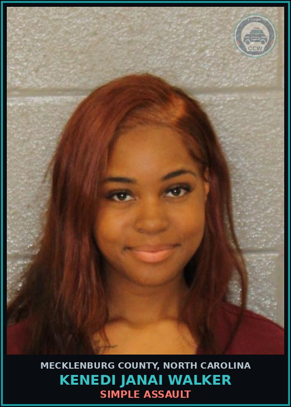 Booking mugshot of KENEDI JANAI WALKER in Mecklenburg County