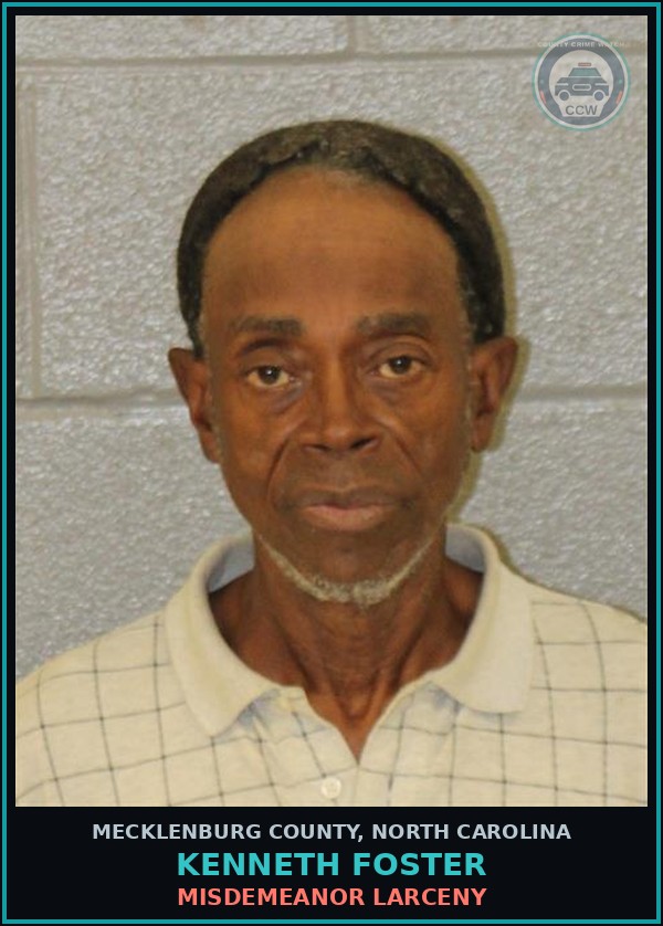 Booking mugshot of KENNETH FOSTER in Mecklenburg County