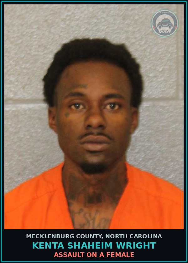 Booking mugshot of KENTA SHAHEIM WRIGHT in Mecklenburg County