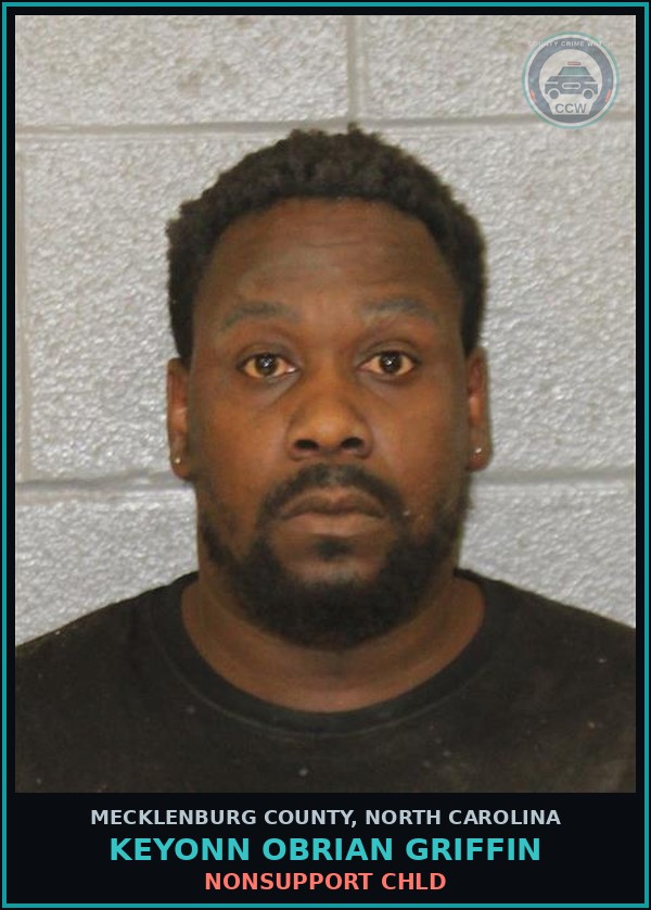Booking mugshot of KEYONN OBRIAN GRIFFIN in Mecklenburg County
