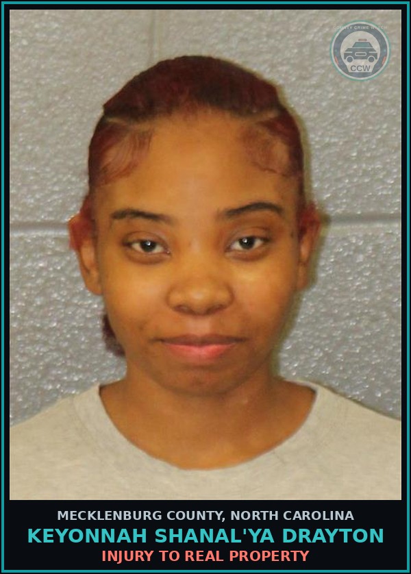 Booking mugshot of KEYONNAH SHANAL'YA DRAYTON in Mecklenburg County