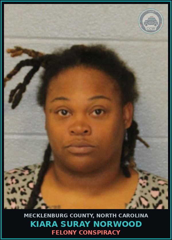 Booking mugshot of KIARA SURAY NORWOOD in Mecklenburg County