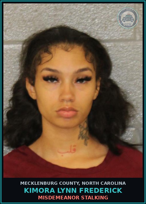 Booking mugshot of KIMORA LYNN FREDERICK in Mecklenburg County