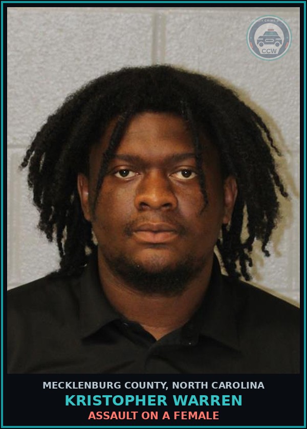 Booking mugshot of KRISTOPHER WARREN in Mecklenburg County