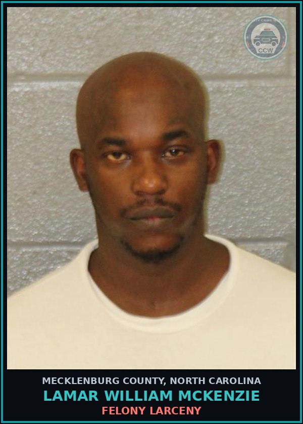 Booking mugshot of LAMAR WILLIAM MCKENZIE in Mecklenburg County