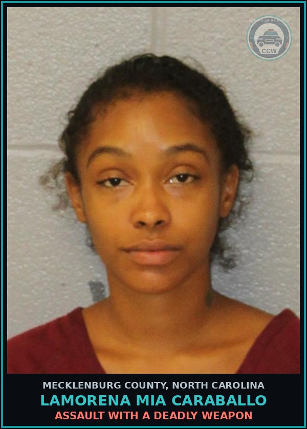Booking mugshot of LAMORENA MIA CARABALLO in Mecklenburg County