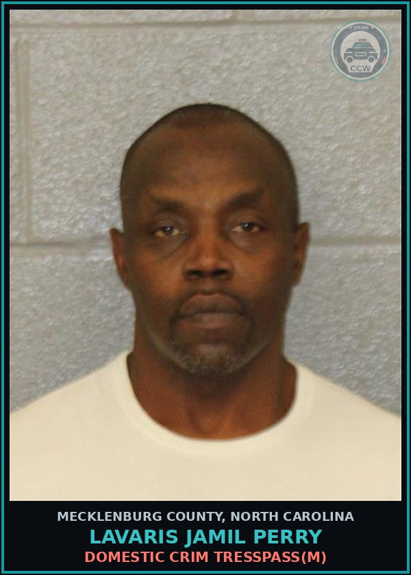 Booking mugshot of LAVARIS JAMIL PERRY in Mecklenburg County