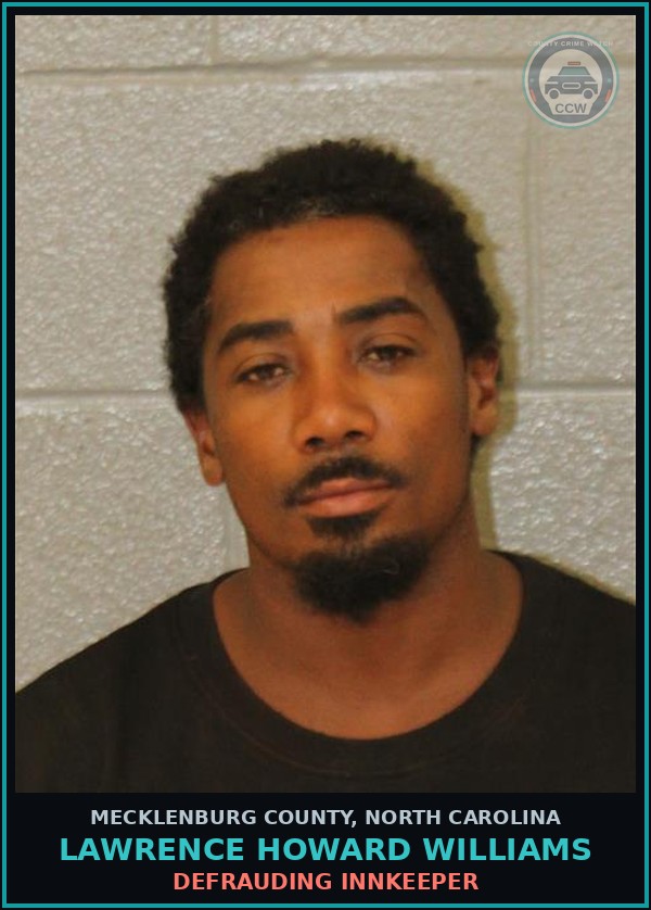 Booking mugshot of LAWRENCE HOWARD WILLIAMS in Mecklenburg County