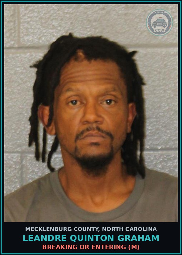 Booking mugshot of LEANDRE QUINTON GRAHAM in Mecklenburg County