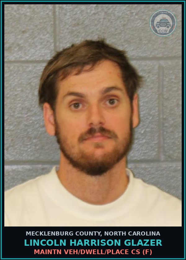 Booking mugshot of LINCOLN HARRISON GLAZER in Mecklenburg County