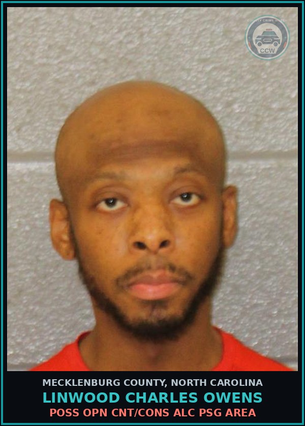 Booking mugshot of LINWOOD CHARLES OWENS in Mecklenburg County