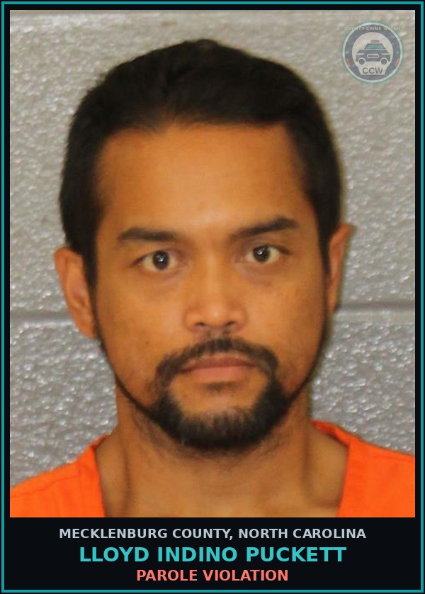 Booking mugshot of LLOYD INDINO PUCKETT in Mecklenburg County