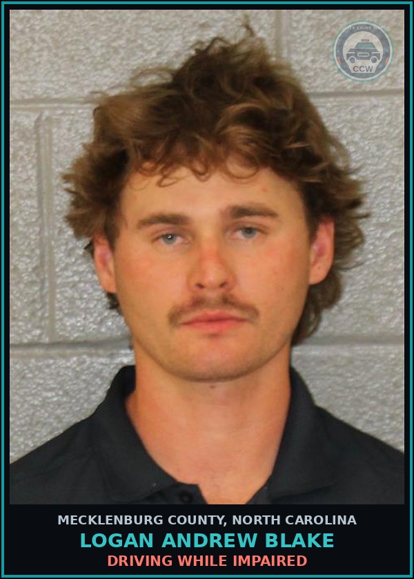 Booking mugshot of LOGAN ANDREW BLAKE in Mecklenburg County