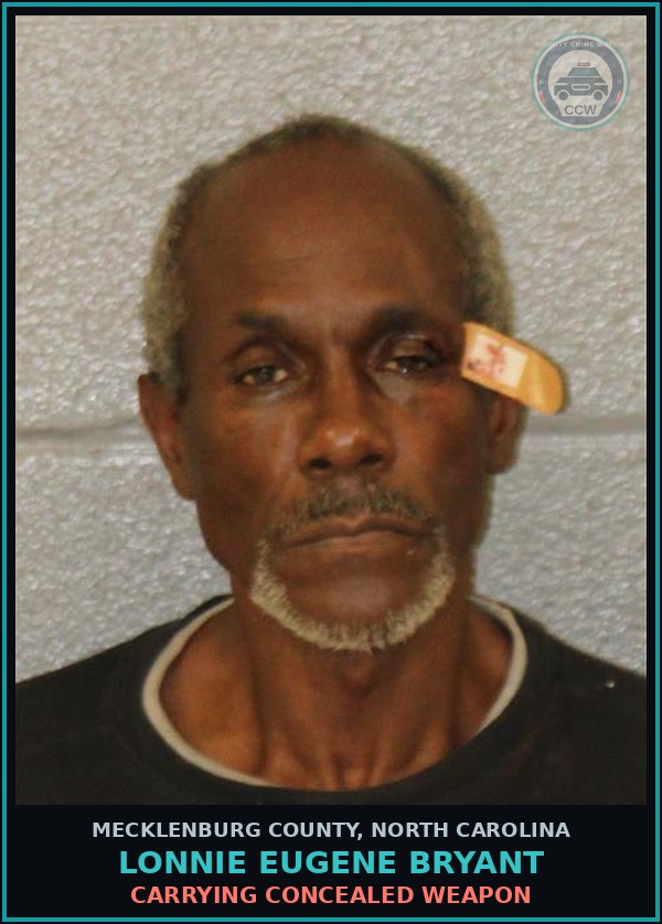 Booking mugshot of LONNIE EUGENE BRYANT in Mecklenburg County