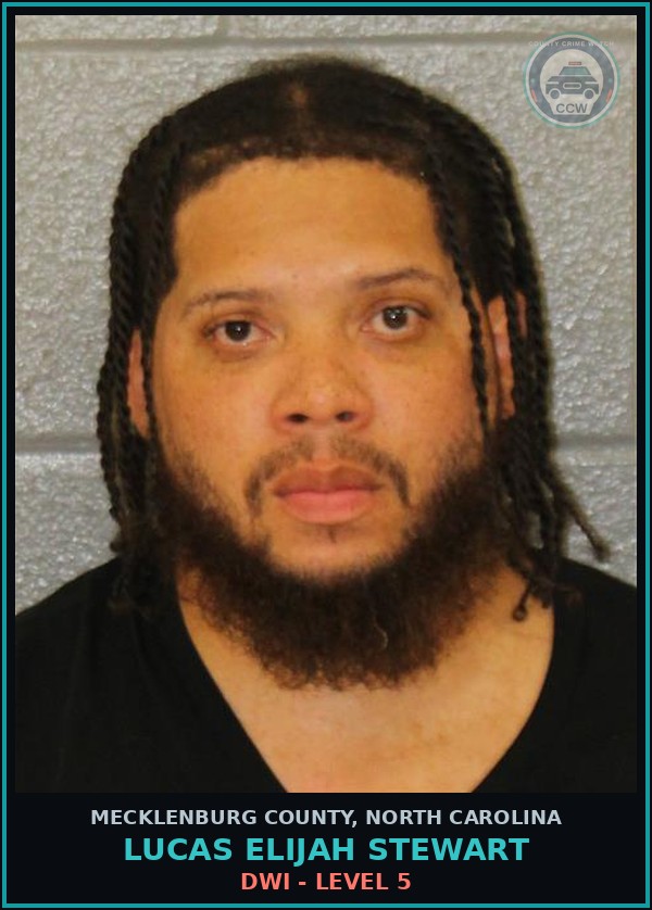 Booking mugshot of LUCAS ELIJAH STEWART in Mecklenburg County