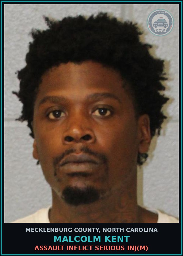 Booking mugshot of MALCOLM KENT in Mecklenburg County