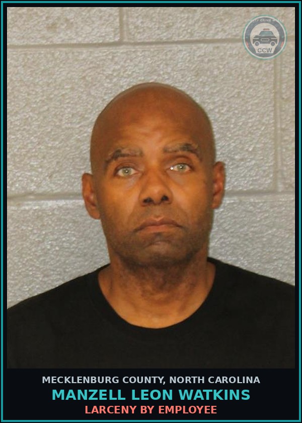 Booking mugshot of MANZELL LEON WATKINS in Mecklenburg County
