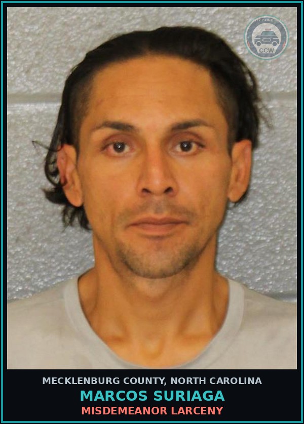 Booking mugshot of MARCOS SURIAGA in Mecklenburg County