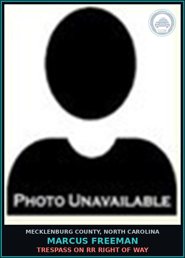 Booking mugshot of MARCUS FREEMAN in Mecklenburg County